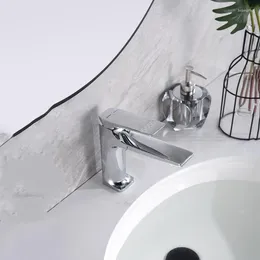 Bathroom Sink Faucets Electroplating Bright Silver Faucet Wash Basin Toilet Table And Cold Double Control