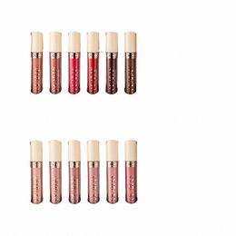 6-color Matte Rose Nude Lip Gloss Liquid Lasting Waterproof Lipstick Set Veet Liquid Lipstick Women's Lip Gloss Makeup Set Box j5r0#