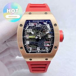 RM Wristwatch Timepiece Series Hollow Date Display 48*40mm RM029 Rose Gold Hollow