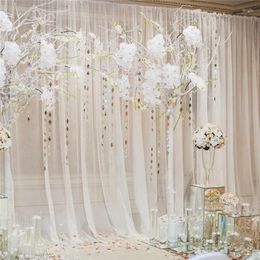 Curtain White Sheer Curtains For Living Room Wedding Arch Drape Party Home Bedroom Balcony Decoration Po Background Baby Shower Decor