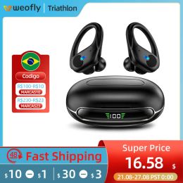 Headphones Weofly Triathlon Earphones Wireless Bluetooth Headset Wireless Sports Headphones OverEar Sports Earbuds Wireless Ear Clip