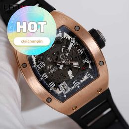 RM Racing Wrist Watch RM010 Automatic Mechanical Watch Rm010 Series Rose Gold Material Date Display Business Swiss Luxury Chronograph