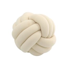 Pillow Nordic Style Handmade Braid Knot Pillow Solid Colour Beige Pink Yellow Red Children's Room Decorative Cushion Kid Cot Decoration