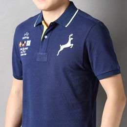 Designer's Pure Cotton Turn-down Collar Polo Shirt forMen, with Summer Embroidered Patterns, Fashionable New Trend