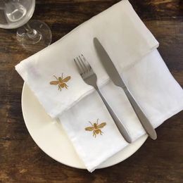 6 pieces Linen Napkin 4545cm 100 Table With Embroidered Selling Restaurant Kitchen Dining Wedding 240321