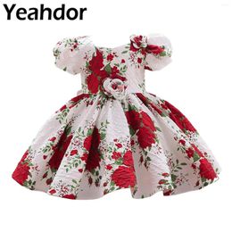 Girl Dresses Girls Flower Princess Dress Ruffled Pleated A-Line Kids Infants Birthday Party Gown For Christening Baptism Wear