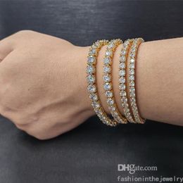 Tennis Designer Bracelet diamond Luxury Jewellery gift 3 4 5 6 mm 7 8 inch fashion moissanite white gold bracelets for men Adult hip2972