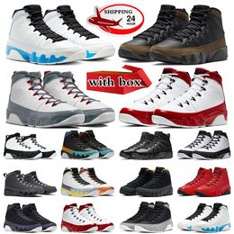 With Box 9 9s basketball shoes Powder Blue Sneakers Fire Red Light Olive Racer Blue Anthracite mens trainers outdoor shoes