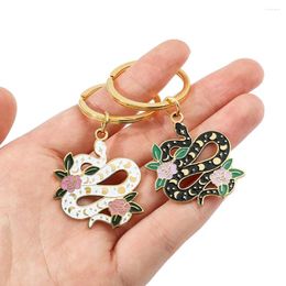 Keychains Snake Keychain Glitter Acrylic Tassel Keyring Car Key Accessory Women Handbag Backpack Charms