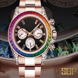 factory rose gold luxury table 116595 rainbow division 7750 automatic mechanical watch case watchband using 316L refined steel d262c