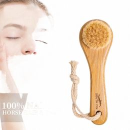 1pc Beauty Skin Care Brush Face Cleansing Brush Soft Natural Bamboo Hair Facial Cleansing Massage Portable W Deep Clean Face 90Z4#