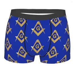 Underpants Novelty Freemason Gold Square Masonic Boxers Shorts Panties Men's Stretch Briefs Underwear