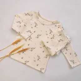Clothing Sets Autumn Spring Kids Boy Long Sleeve Top Pants Cute Cartoon Print Pajamas Set Baby Girls Home Wear 0-5 Years
