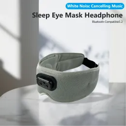 Headphone/Headset Sleep Eye Mask Headphones White Noise Cancelling Music BluetoothCompatible 5.2 Silk Eye Mask Auto Shut Off 100% Light Blackout