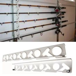 Accessories Fishing Rod Rack Plastic For 10 Rods Storage Pole Rod Holder Rack Ceiling Wall Mount Garage Organiser Storage Fishing Tools