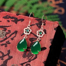 Stud Earrings 14K Rose Gold Emerald Gemstone Earring For Women Bohemia Green Topaz Bizuteria Aros Mujer Oreja Orecchini