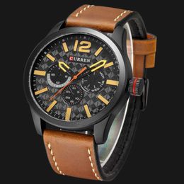 Relogio Masculino Big Dial Men CURREN Watches Top Luxury Black Quartz Military Wrist Watch Men Clock Mens Sports Watch