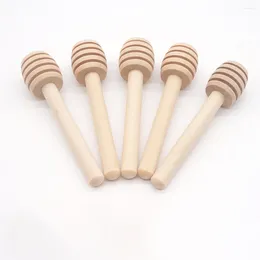 Spoons 10 Pcs Milk Tea Wooden Honey Stick Jam Portable Cocktail Stirrers Mixing Sticks