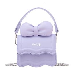 2024 Childrens Handbag For Girl Cute Bow Mini Coin Pouch Child Purse And Kids Small Shoulder Crossbody Bag 240320