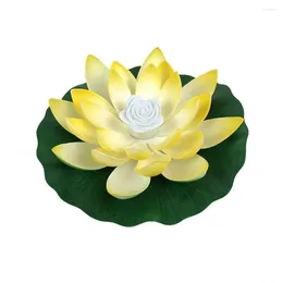 Decorative Flowers LED Lamp 18/28cm Fake Lotus Flower Swimming Pool Garden Pond Floating Floral