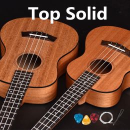 Guitar Ukulele Top Solid Acoustic Electric Concert Tenor 23 26 Inch Hawaiian Guitar Ukelele Mahogany 4 Strings Guitarra Black Edge Uke