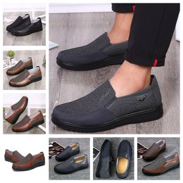 GAI comfortable Mens Shoes Black Shoe Rounds Toes party Outdoor banquet suit Men Business heel designer Shoe EUR 38-50 soft