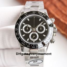WF Factory Made Men's Watches 116500 40mm ETA7750 Movement Night light waterproof Automatic Mechanical Watch Sapphire Stainless Steel Ceramic Timer Wristwatches