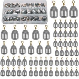 Tools 22/64PCS Iron Fishing Weights Sinkers Kit Bass Casting Weights Bell Sinkers Drop shot Weights Saltwater Fishing Tackle Tools