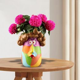 Vases Planter Resin Flowerpot Flower Vase Pot Lady Head For Fireplace