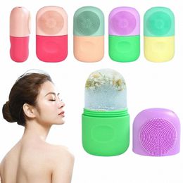 2-in-1 Silice Ice Roller Mould Mini Portable Face Cleansing Tool Cold Compr Soothing Massage Ice Box Durable Skin Care Tool s94Y#