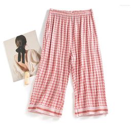 Women's Sleepwear Large Size Pyjama Woman Pants Modal Summer Sleeping Home Wear Pant For Women Casual Loose Nightwear Lounge Capri Trousers