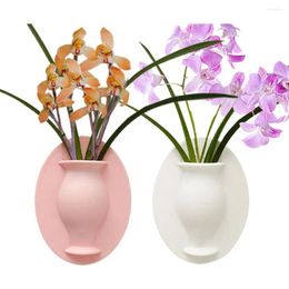 Vases Bottle Flower Container Home Decor Wall Hanging Vase Silicone Sticky Removable