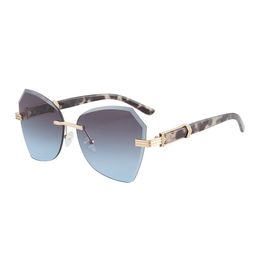 brand luxury sunglasses men designer sunglasses women Fashion simple sunglasses Female Driving sunshade mirror Half frame Polygon Dazzling sunglasses m557 blue