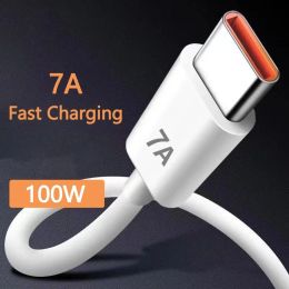 7A 100W Type-C USB Cable Super Fast Charge Cable for Huawei Mate 40 30 Xiaomi Samsung Fast Charging Charger Cables Data Cord