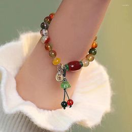 Bangle Fashion Chinese Style Natural Beads Ethnic Lotus Bracelet Women's Jewelry Party Gift