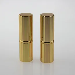 Storage Bottles 50 Pcs Wholesale Gold Empty Round Shape Aluminum Lip Stick Tube 4g Golden Lipstick Container
