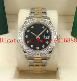 Real Photo 3 Style 18k yellow Gold And Stainless Steel Mens Sport Watches 43mm Date 18k Gold Full Diamond Bezel Automatic Mechanical Movement Men's Wrist Watch