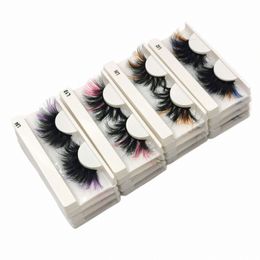 4/10/15/30 Pairs Coloured Les 25MM Mink Eyeles Wholesale 3d Mink Les Dramatic Colourful Natural Eyeles Makeup Tools N6Zp#