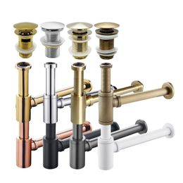 Bathroom Sink Bottle Trap Wash Basin Waste Syphon Pipe Kits Toilet Deodorization Insect Stopper Bathroom Drain Fittings 9 Colours 240311