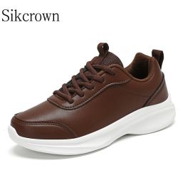 Boots Brown Women Running Sneakers Shoes for Men Lightweigth PU Leather Casual Shoes Nonslip Footwear Trainer Men Tenis Masculino 45