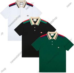 24ss Men designer Tee Polo shirts mens embroidery letter print polos tshirts cotton women turndown collar classical Colour stripe tshirt M-3XL XXXL