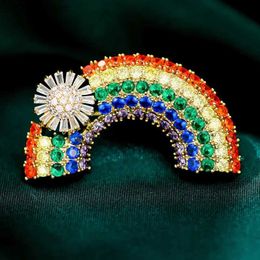 Pins Brooches SUYU Fashion Personality Rainbow Brooch Fashion Pins Set Coat Atmosphere Clothing Bag Accessories Corsage L240323