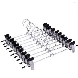 Hangers 10pcs Stainless Steel Clothespin Pants Clamp Non-slip Hanger Clip Practical Heavy Duty Multi-function Exquisite With Swivel Hook