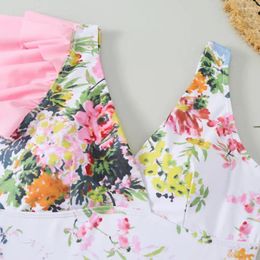 Women's Swimwear One-piece Swimsuit With Cover Up Skirt Stylish Floral Print Set Chiffon For Female