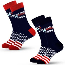 Trump 2024 Socks Party Favour President MAGA Trump Letter Stockings Striped Stars US Flag Sport Socks 0324