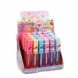 24pcs Lip Oil Candy Colour Changing Natural Moisturising Lip Gloss Girls Lip Oil Cute Lips Makeup Wholesale n88M#