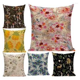 Pillow Throw Cover Upholstery Flower European Style Nordic Pillowcase Home Decor 45x45 Retro Floral Textile E2219
