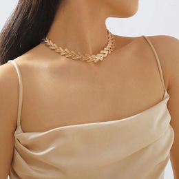 Chains V-shaped Necklace Medieval Style Simple Metallic Clavicle Chain Women