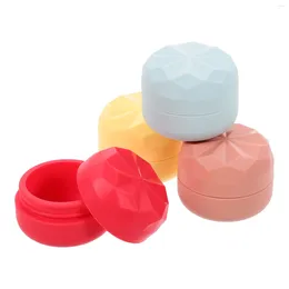 Storage Bottles 4 Pcs Face Cream Subpackaging Box Travel Size Silicone Jars Silica Gel Containers For Creams Moisturiser Dispenser