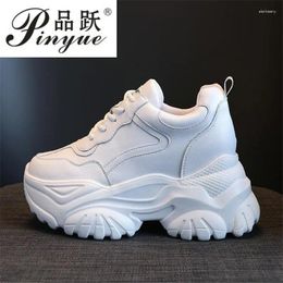 Casual Shoes 7cm High Top Women Dermis Sneakers Autumn Winter Hidden Heel Lace-up Platform Wedge Size 34 39